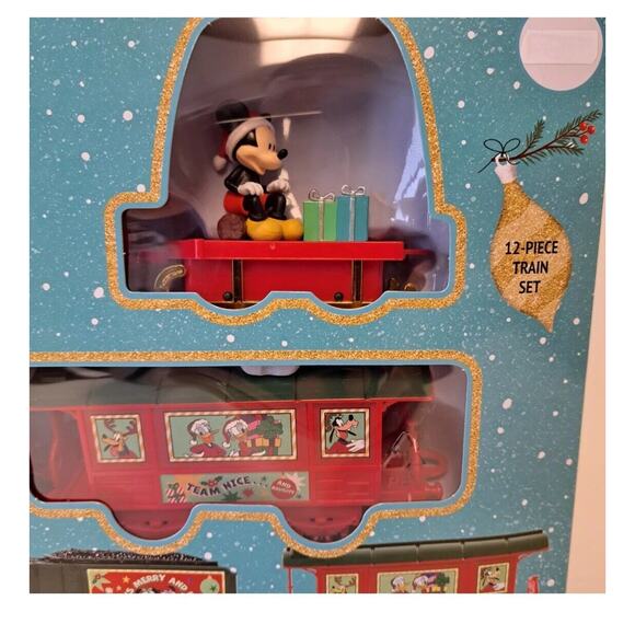 Disney Mickey Mouse Holiday Express 12 Piece Christmas Train Set w/Light & Sound - Picture 3 of 9